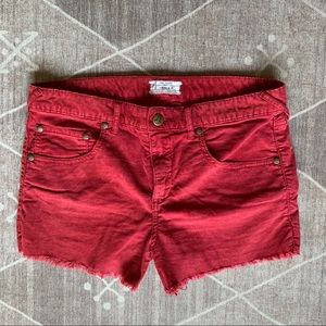 Free People Red Cord Shorts